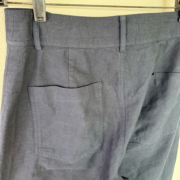 APIECE APART Classic Merida High Waist Wide Leg Pant Navy Business Casual Size 8 - Picture 13 of 15